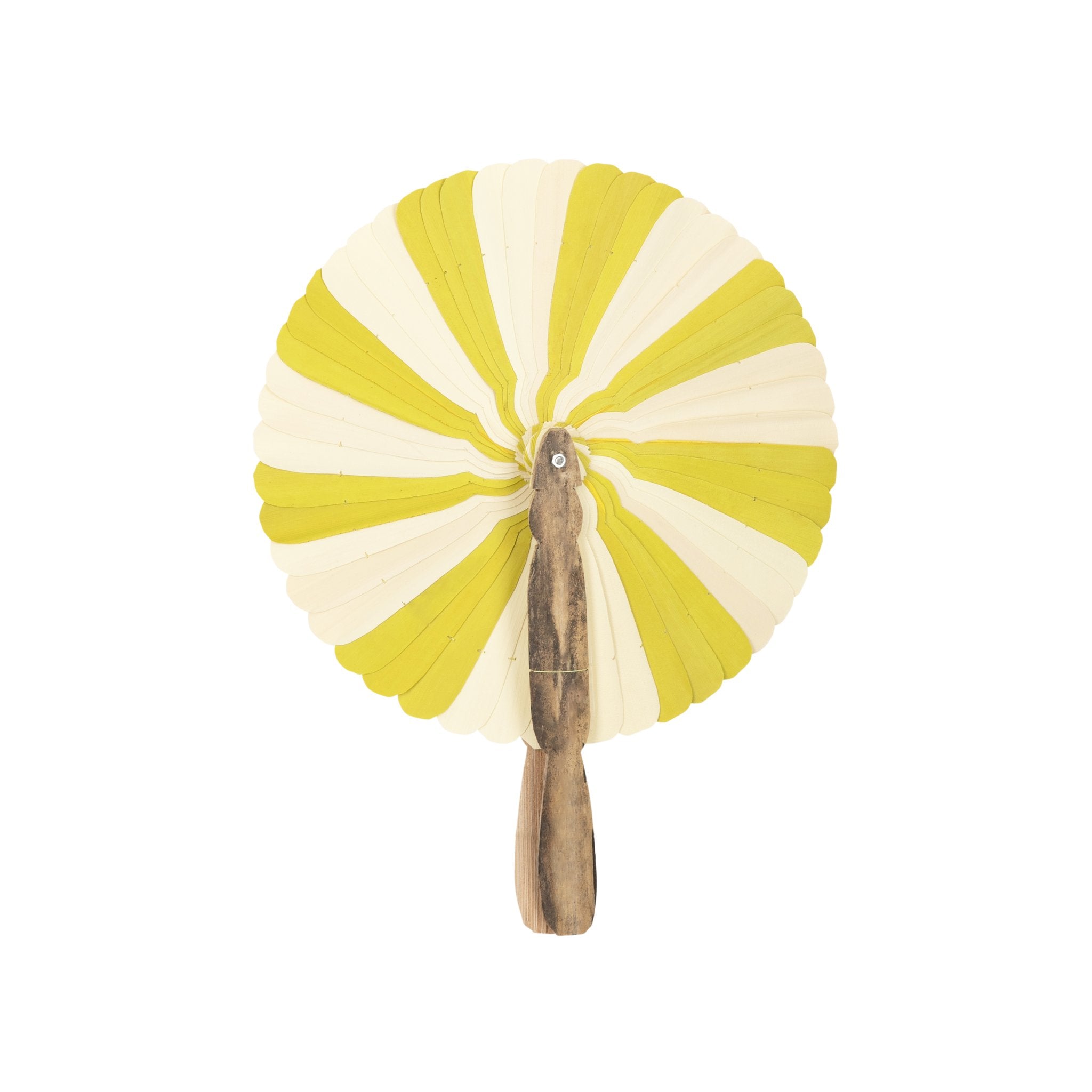 Bamboo fan - Yellow &amp; natural