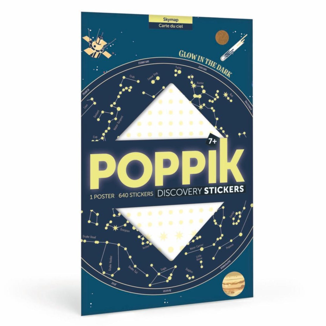 Poppik Stickers Poster Carte Céleste Brille dans le Noir