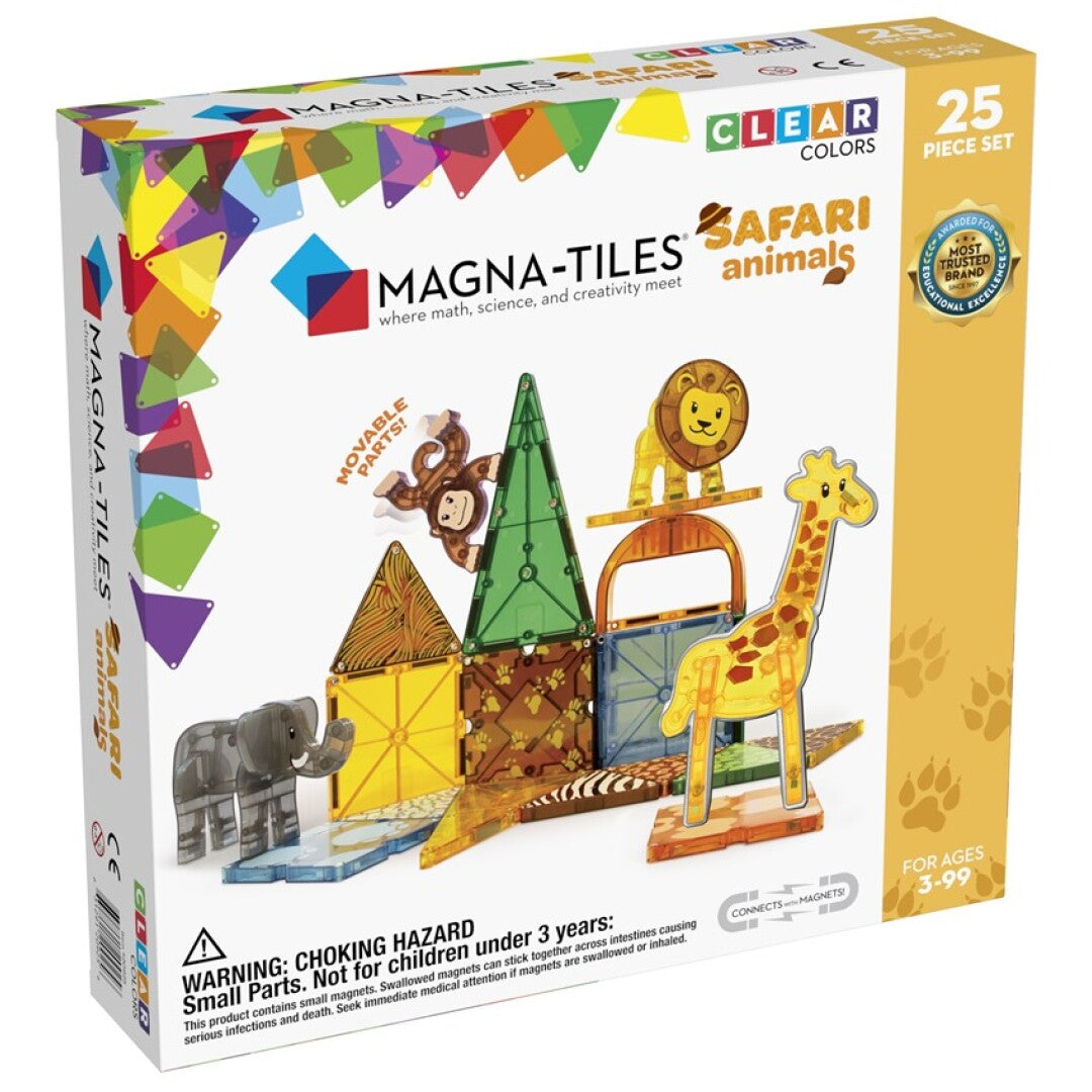 Magna-Tiles Clear Safari Animals 25 piezas