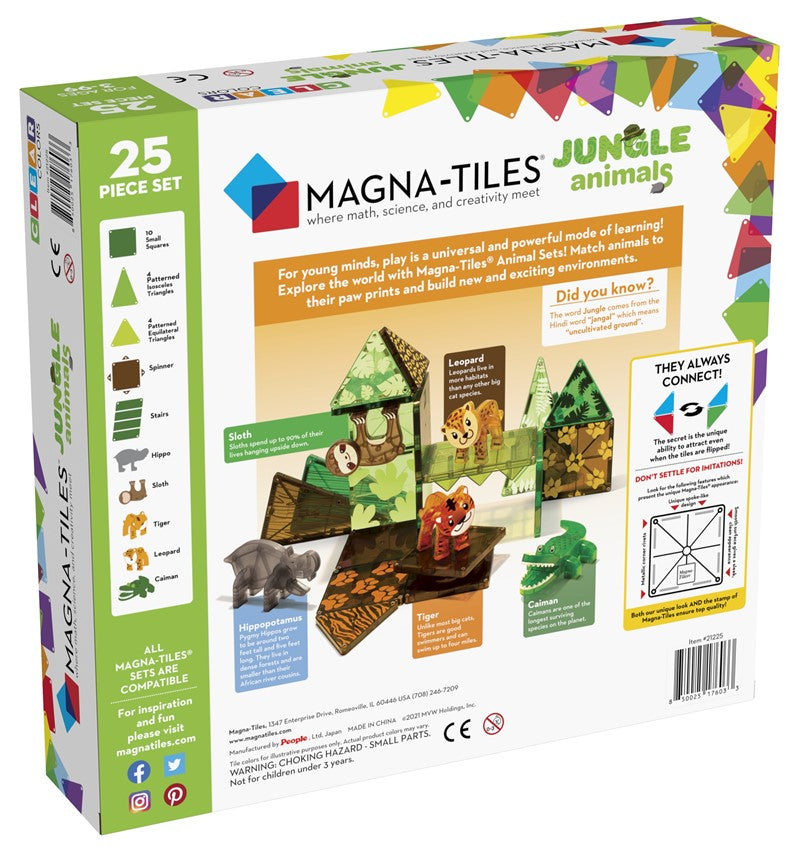 Magna-Tiles Clear Jungle Animals 25 piezas