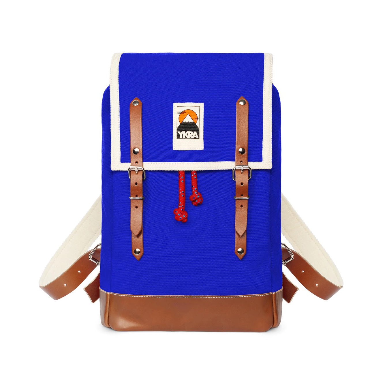 Matra Leather Strap &amp; Bottom YKRA Backpack - Blue