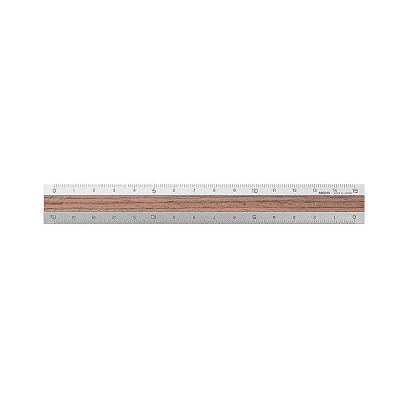 Midori aluminum and wood ruler