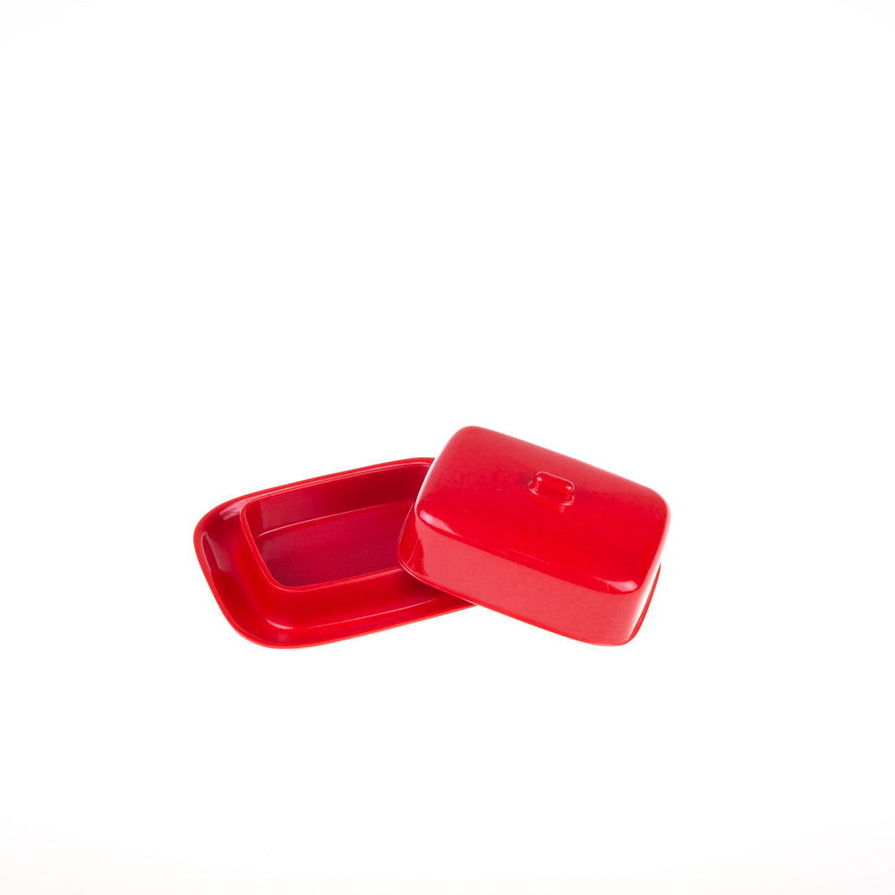 Mini Melamine Butter Dish - Red