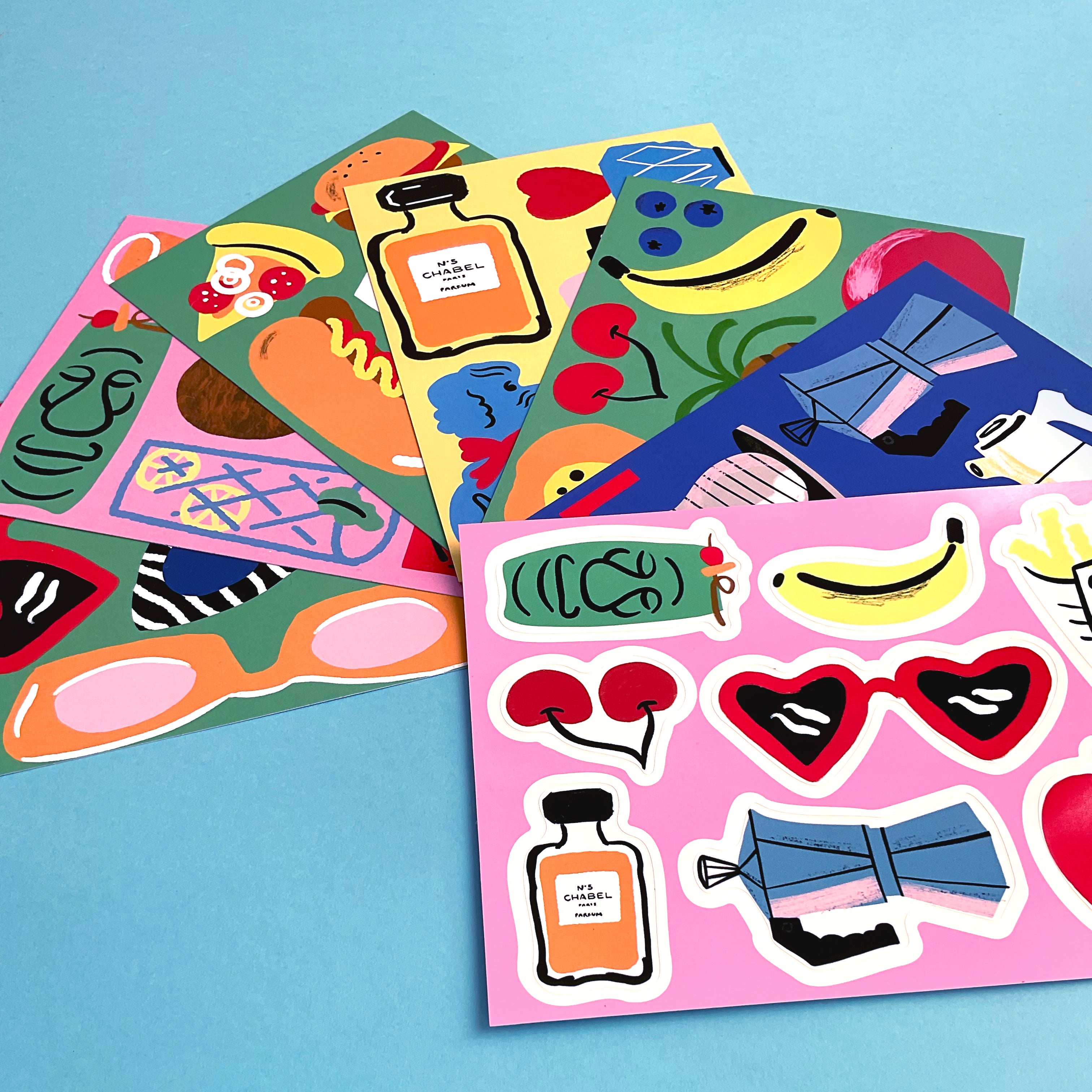 Pack 6 Postcards + Stickers - Sara Marcos
